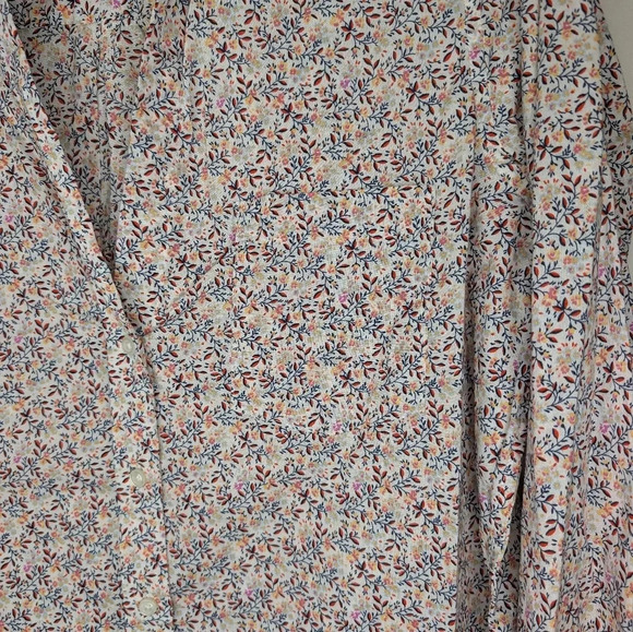 GAP Perfect  Shirt Collared Button Down Floral Print Top Women Large - Picture 5 of 11